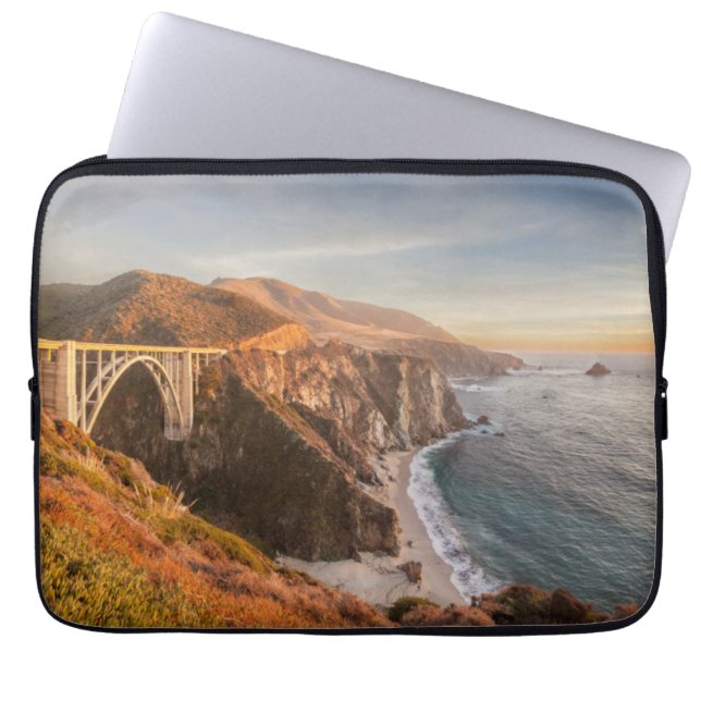 Kustlijn | Bixby Bridge, Big Sur California Laptop Sleeve (Voorkant)