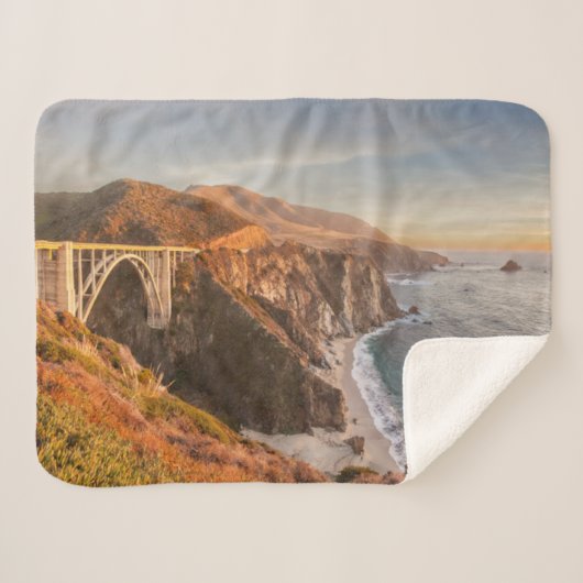 Kustlijn | Bixby Bridge, Big Sur California Sherpa Deken (Voorkant (horizontaal))