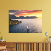 Kustlijn | Bodrum, Turkije Canvas Afdruk (Insitu (Woonkamer))