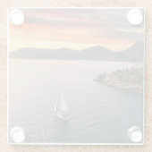 Kustlijn | Bodrum, Turkije Glazen Onderzetter (Achterkant)