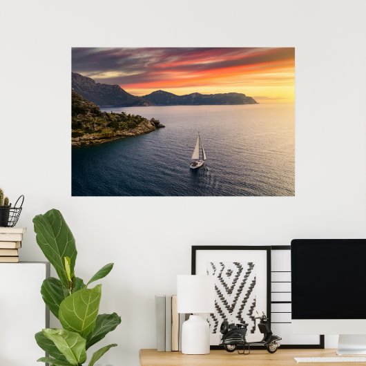 Kustlijn | Bodrum, Turkije Poster (Thuiskantoor)