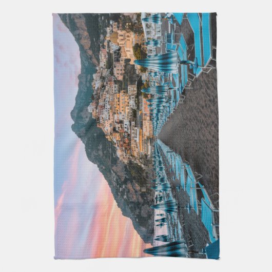 Kustlijn | Campanië, Italië Theedoek (Verticaal)