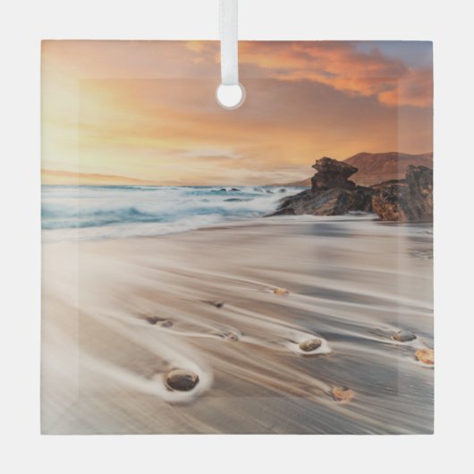 Kustlijn | Canarische Eilanden, Spanje Glas Ornament (Voorkant)