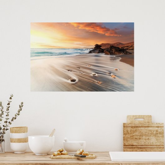 Kustlijn | Canarische Eilanden, Spanje Poster (Keuken)