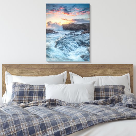 Kustlijn | Carmel California Canvas Afdruk (Insitu (Slaapkamer))