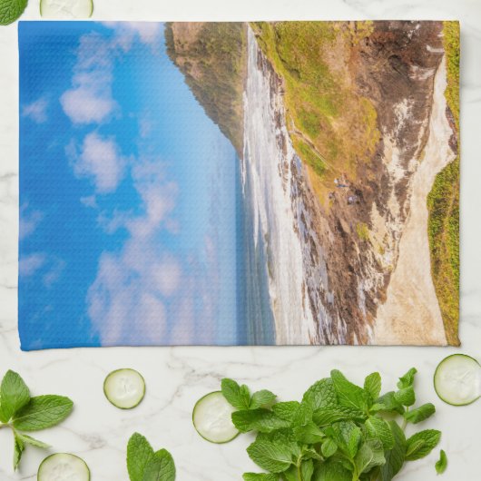 Kustlijn | Chasm, yachats, Oregon Theedoek (Gevouwen)