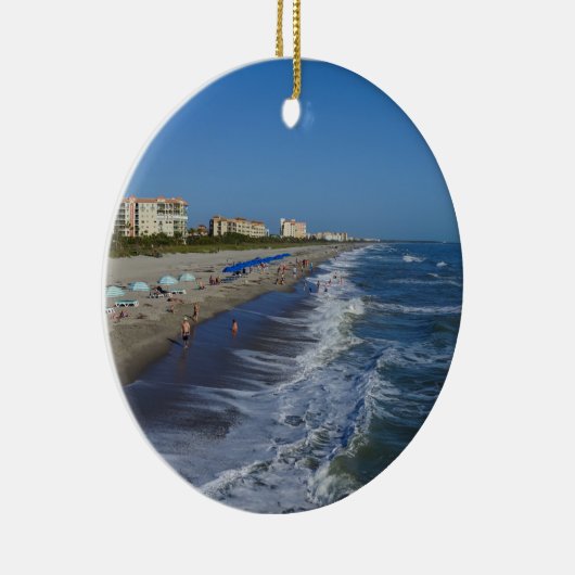 Kustlijn Cocoa Beach Keramisch Ornament (Rechts)
