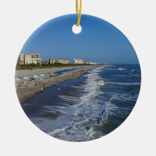 Kustlijn Cocoa Beach Keramisch Ornament (Voorkant)