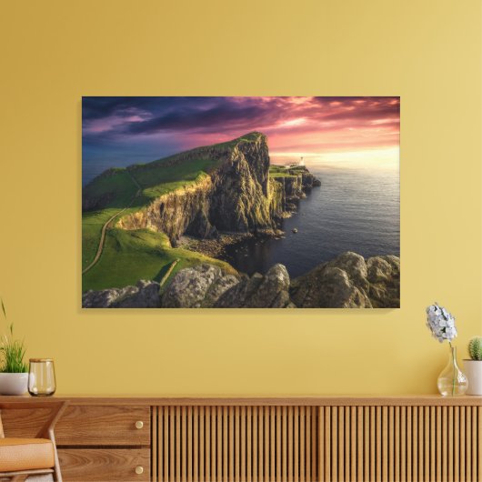 Kustlijn | Eiland Skye, Schotland Canvas Afdruk (Insitu (Woonkamer))