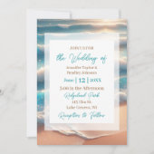 kustlijn elegante bruiloft kaart (Voorkant)