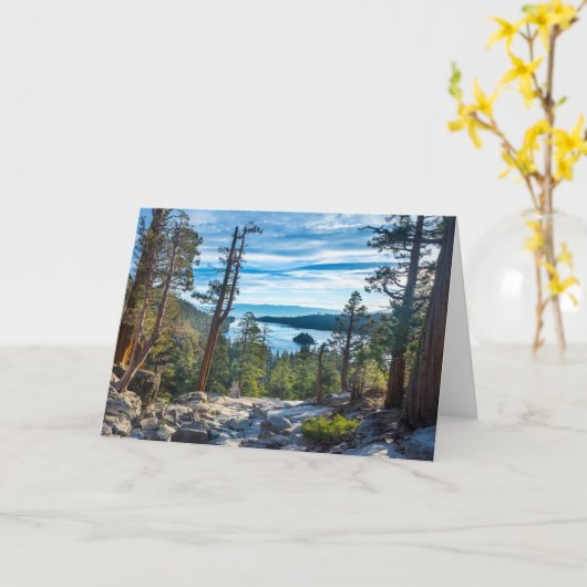 Kustlijn | Emerald Bay, Lake Tahoe, Californië Kaart (Gele Bloem)