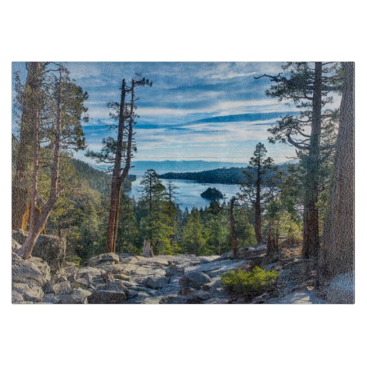 Kustlijn | Emerald Bay, Lake Tahoe, Californië Snijplank (Voorkant)