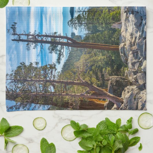 Kustlijn | Emerald Bay, Lake Tahoe, Californië Theedoek (Gevouwen)