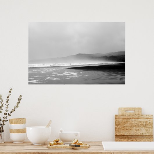 Kustlijn Fog2 Poster (Keuken)