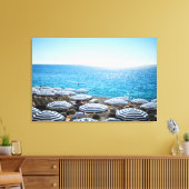 Kustlijn | Frans Riviera, Nice Frankrijk Canvas Afdruk (Insitu (Woonkamer))