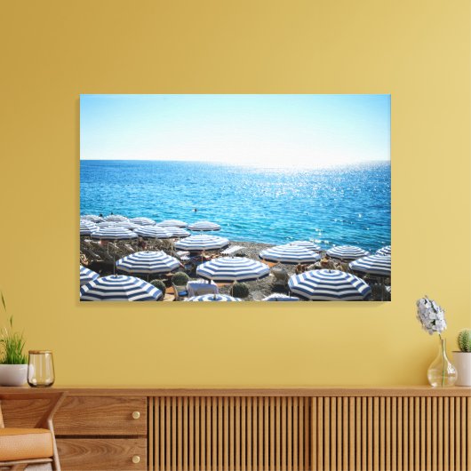Kustlijn | Frans Riviera, Nice Frankrijk Canvas Afdruk (Insitu (Woonkamer))
