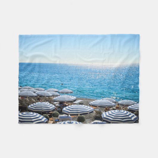 Kustlijn | Frans Riviera, Nice Frankrijk Fleece Deken (Voorkant (Horizontaal))