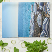 Kustlijn | Frans Riviera, Nice Frankrijk Theedoek (Gevouwen)