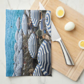 Kustlijn | Frans Riviera, Nice Frankrijk Theedoek (Quarter Fold)