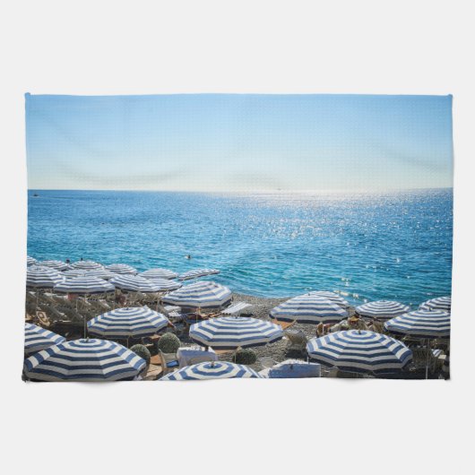 Kustlijn | Frans Riviera, Nice Frankrijk Theedoek (Horizontaal)