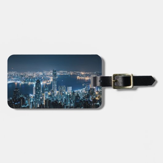 Kustlijn | Hong Kong Island, Azië Bagagelabel (Voorkant horizontaal)