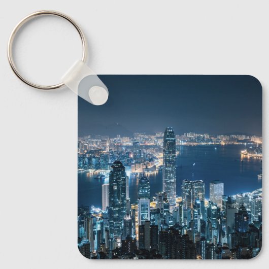 Kustlijn | Hong Kong Island, Azië Sleutelhanger (Voorkant)