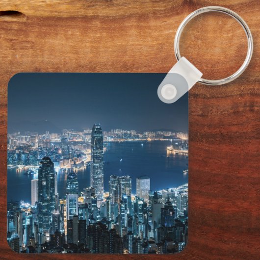 Kustlijn | Hong Kong Island, Azië Sleutelhanger (Achterkant)