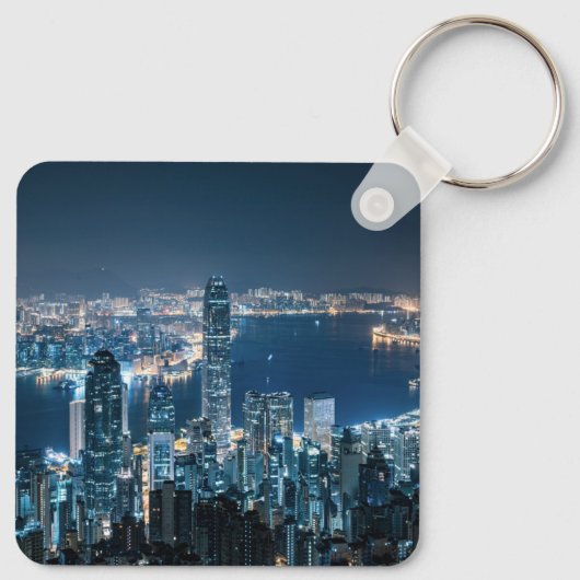 Kustlijn | Hong Kong Island, Azië Sleutelhanger (Achterkant)