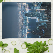 Kustlijn | Hong Kong Island, Azië Theedoek (Gevouwen)