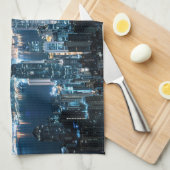 Kustlijn | Hong Kong Island, Azië Theedoek (Quarter Fold)