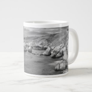 Kustlijn in zwart-wit, Californië Grote Koffiekop