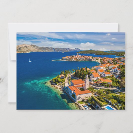 Kustlijn | Korcula Town, Korcula Island, Kroatië Bedankkaart (Voorkant)
