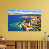 Kustlijn | Korcula Town, Korcula Island, Kroatië Canvas Afdruk (Insitu (Woonkamer))