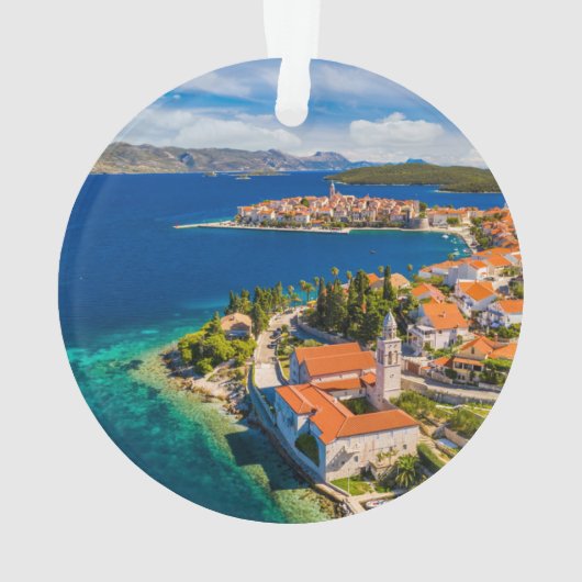 Kustlijn | Korcula Town, Korcula Island, Kroatië Ornament (achterkant)