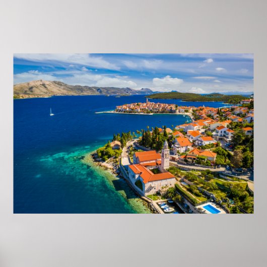 Kustlijn | Korcula Town, Korcula Island, Kroatië Poster (Voorkant)