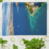 Kustlijn | Korcula Town, Korcula Island, Kroatië Theedoek (Gevouwen)