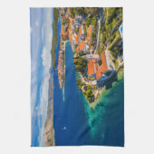 Kustlijn | Korcula Town, Korcula Island, Kroatië Theedoek (Verticaal)