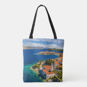 Kustlijn | Korcula Town, Korcula Island, Kroatië Tote Bag (Achterkant)