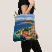 Kustlijn | Korcula Town, Korcula Island, Kroatië Tote Bag (Dichtbij)