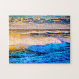 Kustlijn landschap bij zonsopgang legpuzzel