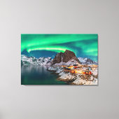 Kustlijn | Lofoten-eilanden, Hamnoy, Noorwegen Canvas Afdruk (Voorkant)