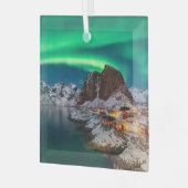 Kustlijn | Lofoten-eilanden, Hamnoy, Noorwegen Glas Ornament (Voorkant links)