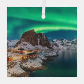 Kustlijn | Lofoten-eilanden, Hamnoy, Noorwegen Glas Ornament (Achterkant)