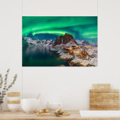 Kustlijn | Lofoten-eilanden, Hamnoy, Noorwegen Poster (Keuken)