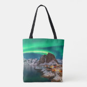 Kustlijn | Lofoten-eilanden, Hamnoy, Noorwegen Tote Bag (Achterkant)