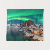 Kustlijn | Lofoten-eilanden, Hamnoy, Noorwegen Wandkleed (Voorkant (horizontaal))