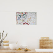 Kustlijn Madagaskar en Oost-Afrika Poster (Keuken)