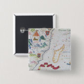 Kustlijn Madagaskar en Oost-Afrika Vierkante Button 5,1 Cm (Voorkant /achterkant)