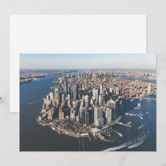 Kustlijn | Manhattan, New York City Bedankkaart (Voorkant / Achterkant)