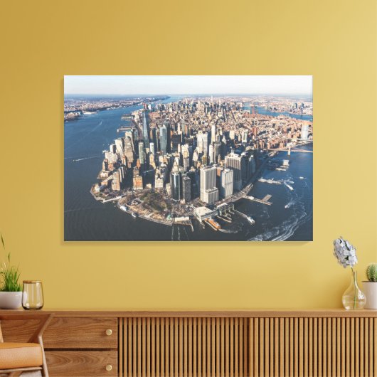 Kustlijn | Manhattan, New York City Canvas Afdruk (Insitu (Woonkamer))